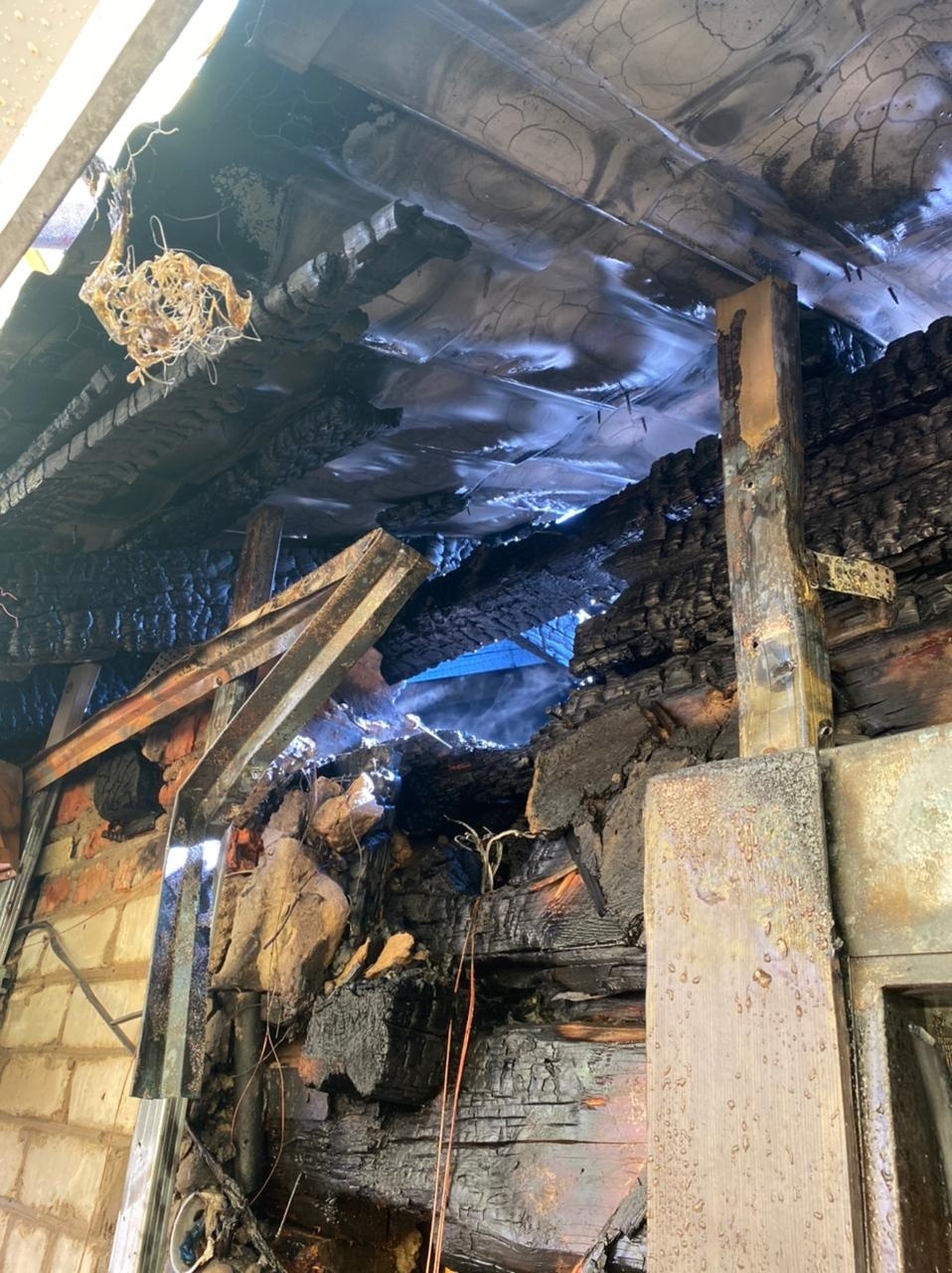 В Курске горел частный дом на улице Белинского