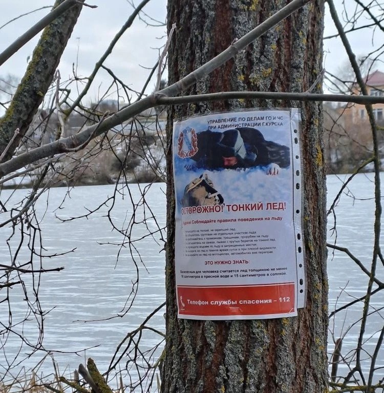 Вдоль озера Стезева дача курские спасатели установили информационные стенды