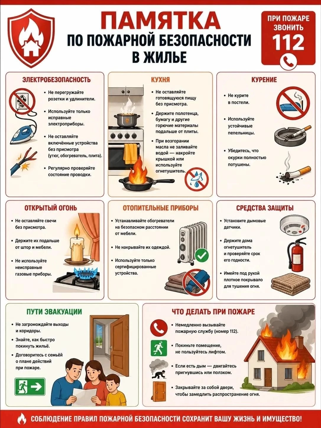 Жителям Курска объяснили, как не допустить пожара и что делать, если он всё-таки начался