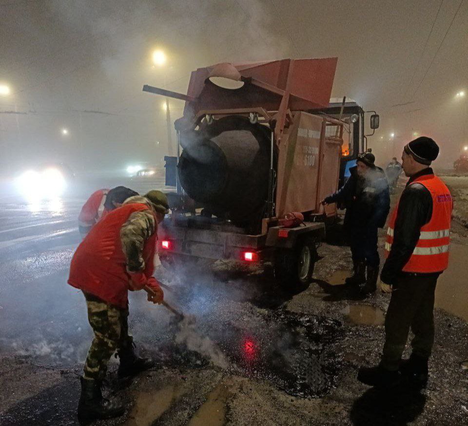 В Курске сделали ремонт дороги на перекрестке проспектов Кулакова и Ленинского