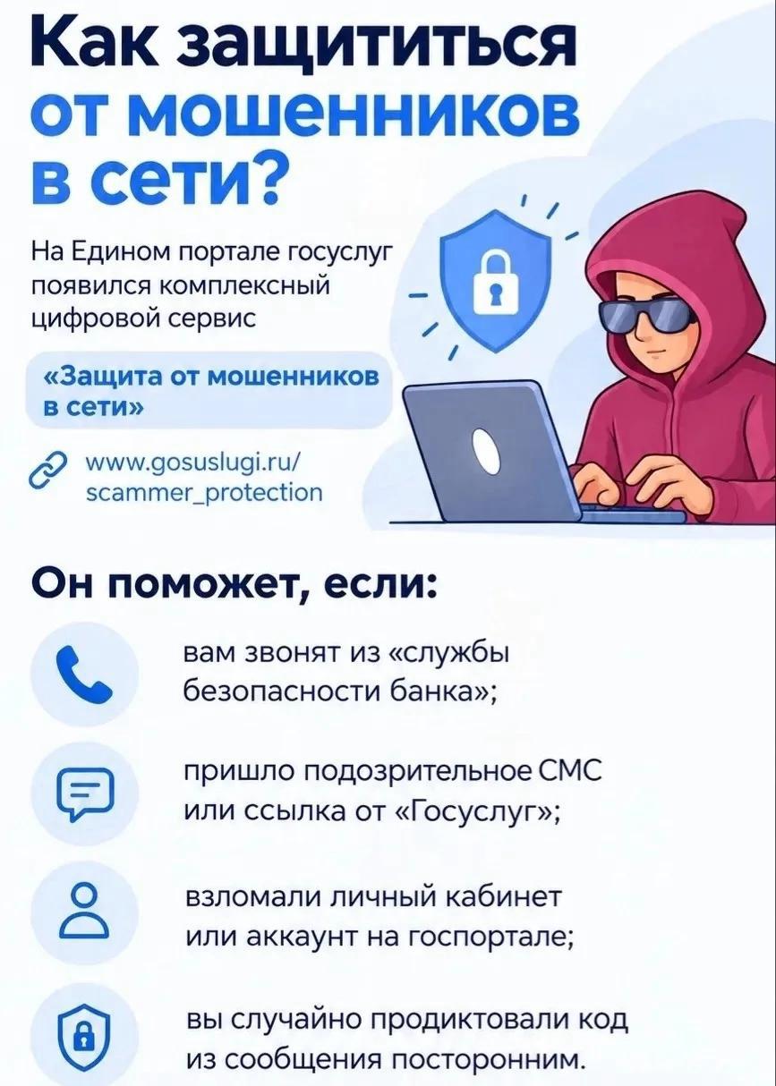 Курянам рассказали о новом сервисе «Защита от мошенников в сети» на Госуслугах