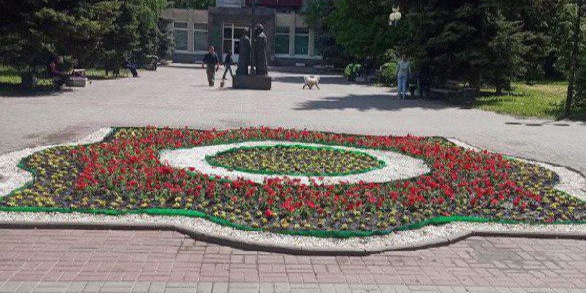 Площадь Рокоссовского в Курске украсили более 12 тысяч летних цветов