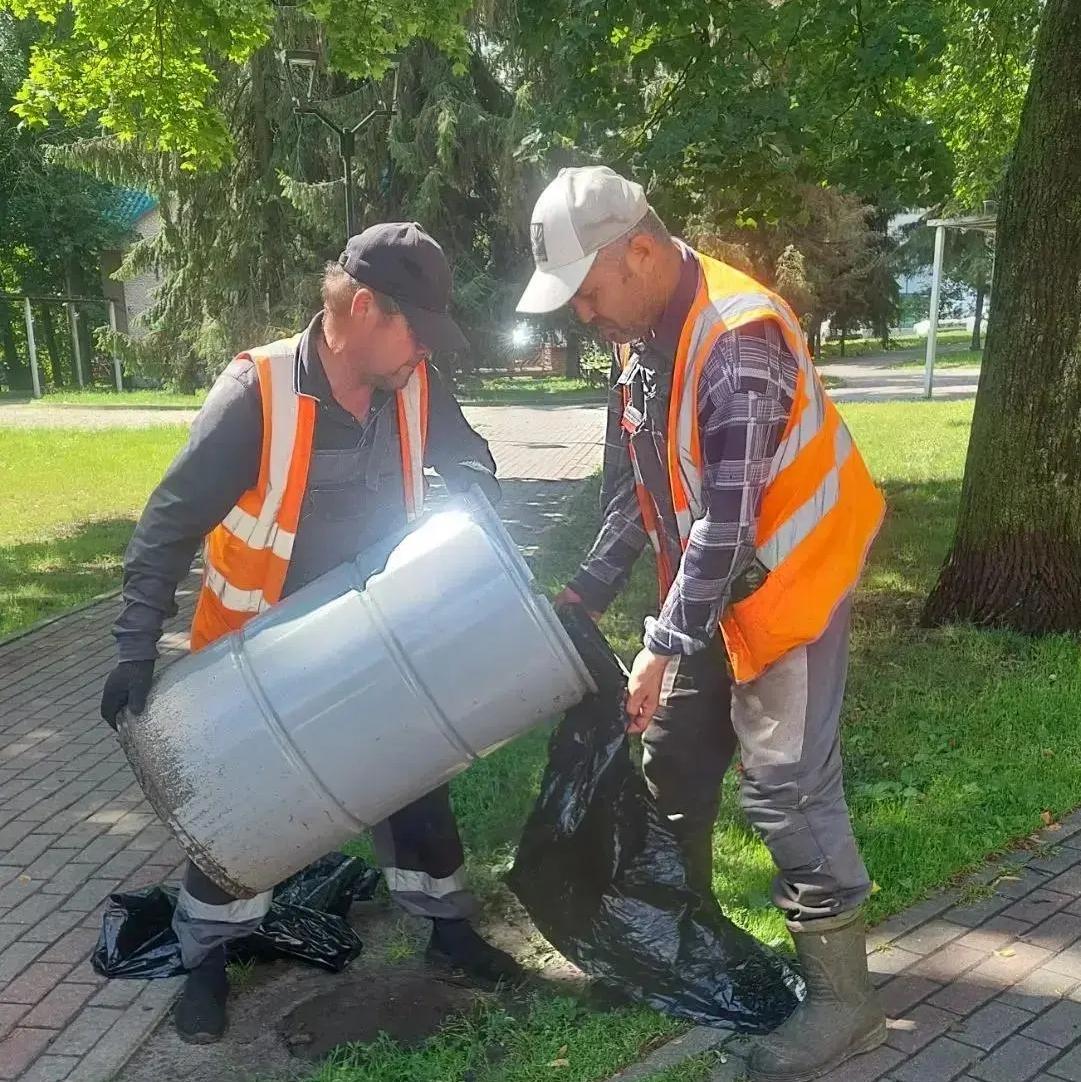 Из парков и скверов Курска вывезли более 60 кубических метров мусора