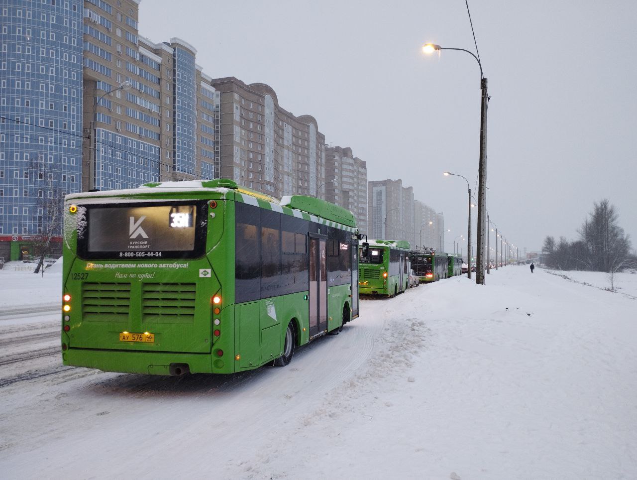 Общественный транспорт Курска работает с отставанием от расписания 